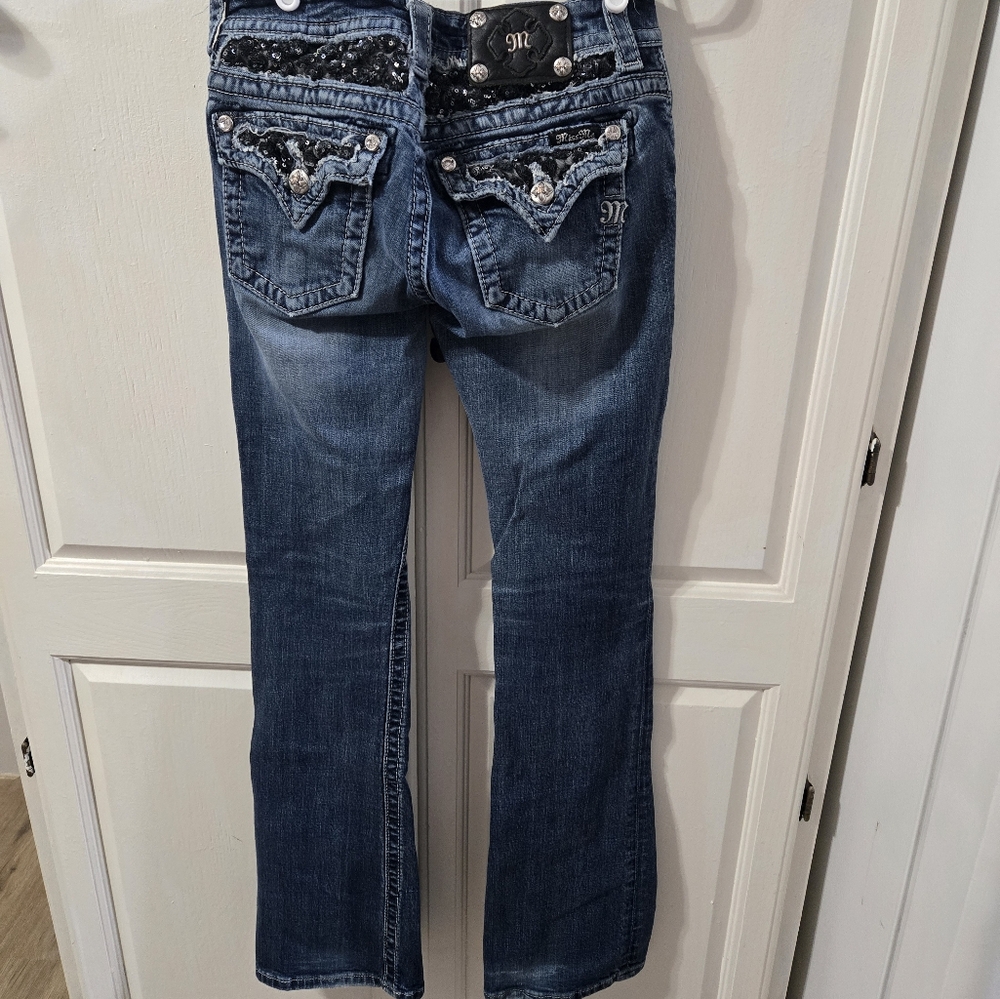 Miss Me boot cut bling jeans size 26 with 33" inseam